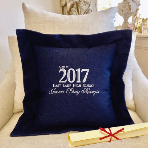 Graduate gift pillow | Forever Pillows | Personalized Embroidered Pillows